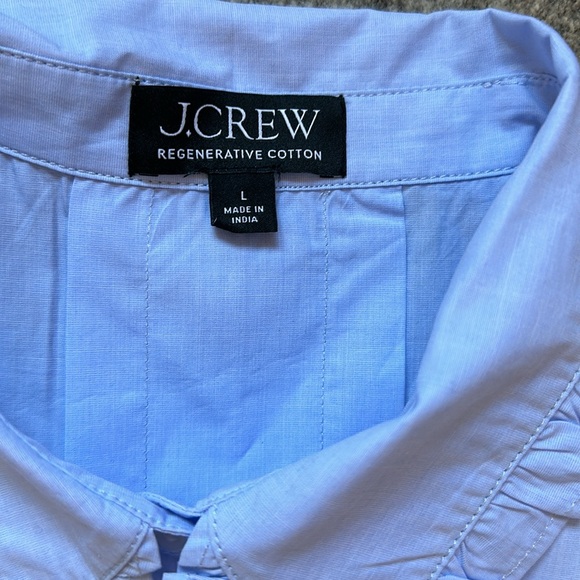 J Crew Ruffle trim button up shirt - Picture 4 of 6